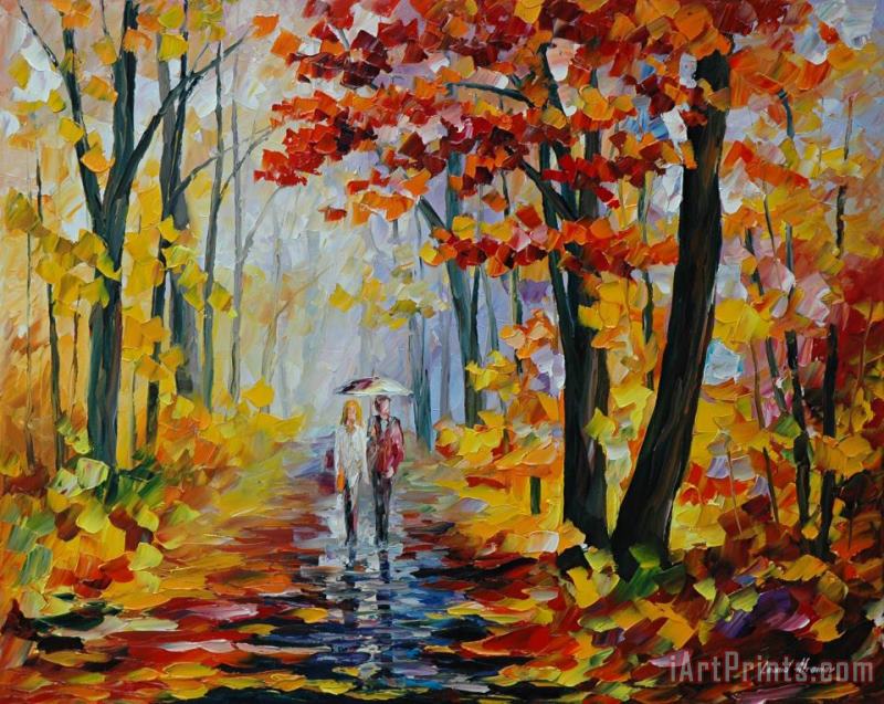 Leonid Afremov Rain In The Woods Art Painting