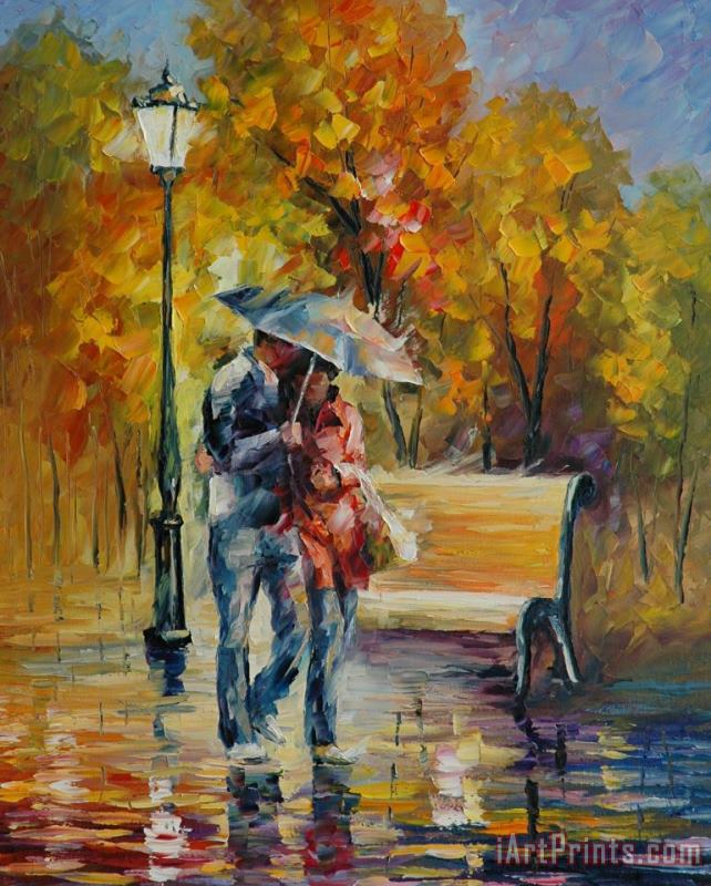 Leonid Afremov Red Raincoat Art Painting