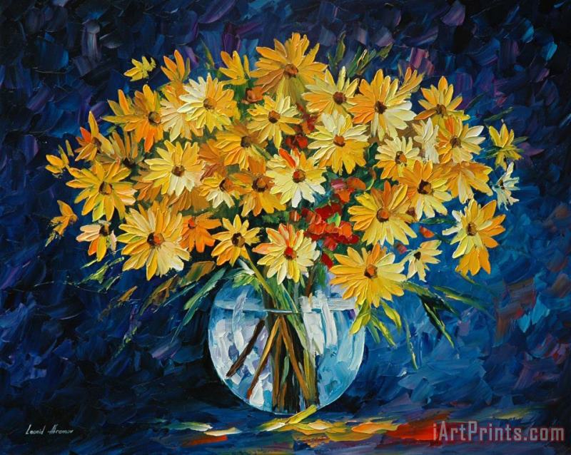 Leonid Afremov Yellow On Blue Art Print