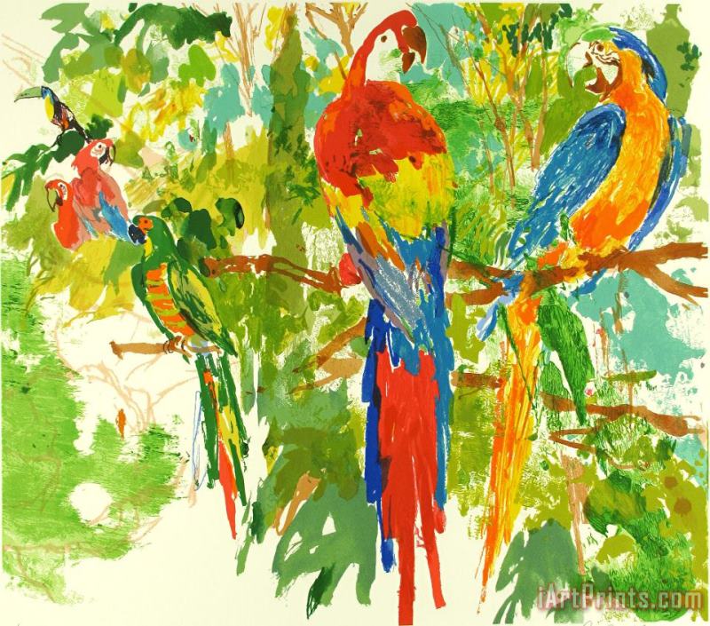 Birds of Paradise painting - Leroy Neiman Birds of Paradise Art Print
