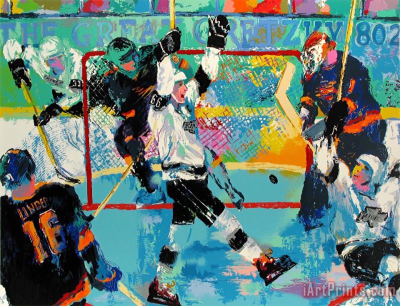 Gretzky's Goal painting - Leroy Neiman Gretzky's Goal Art Print