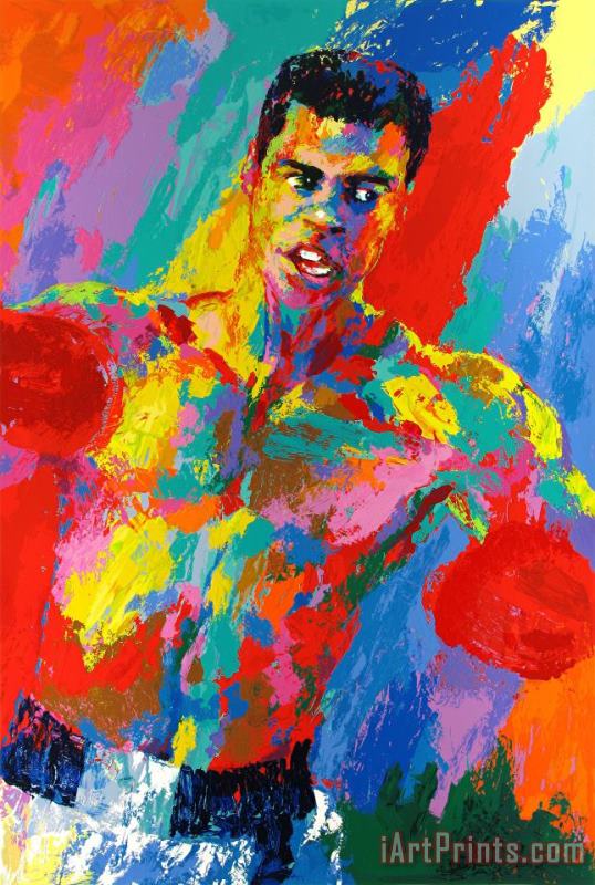 Leroy Neiman Muhammad Ali Athlete of The Century, (remarqued) Art Print