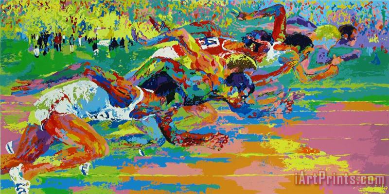 Leroy Neiman Olympic Track Art Painting