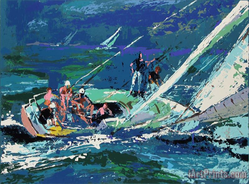 Sailing painting - Leroy Neiman Sailing Art Print