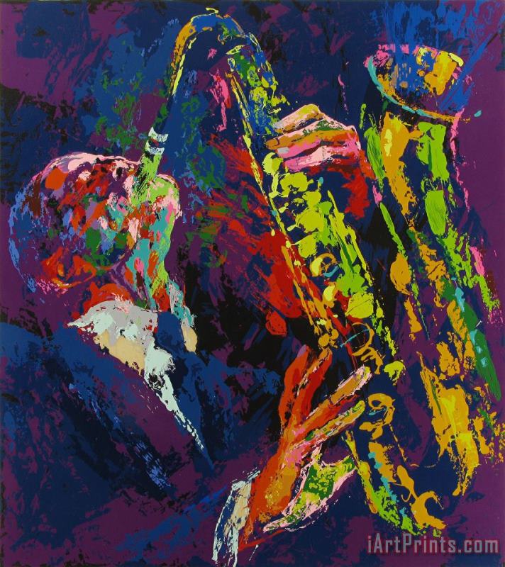 Sax Man painting - Leroy Neiman Sax Man Art Print