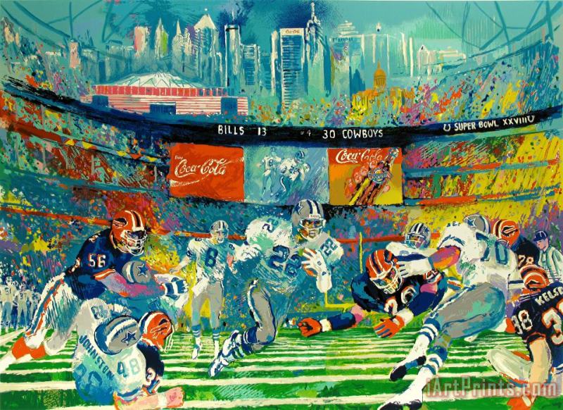 Superbowl Xxviii, Georgia Dome painting - Leroy Neiman Superbowl Xxviii, Georgia Dome Art Print