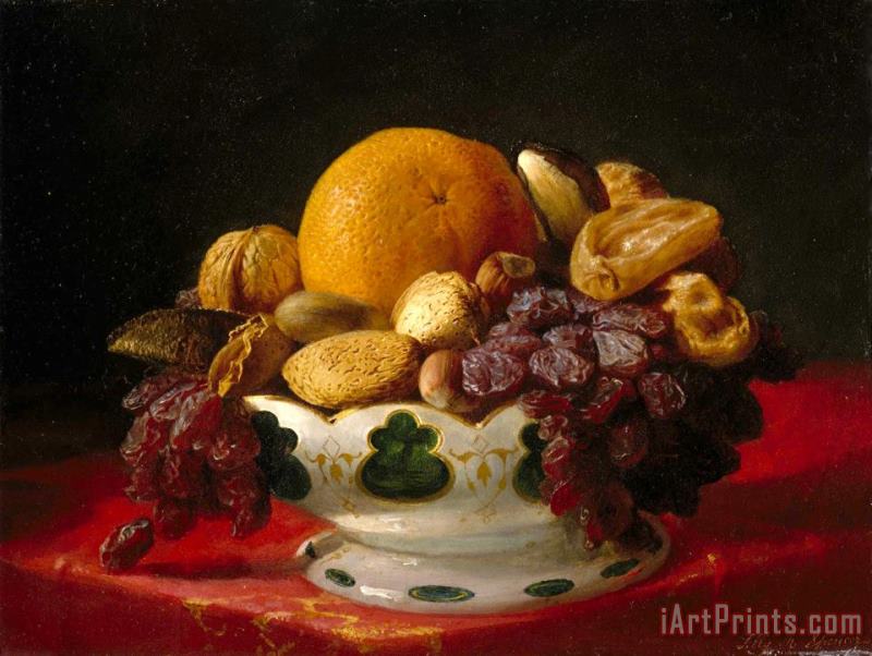 Oranges, Nuts, And Figs painting - Lilly Martin Spencer Oranges, Nuts, And Figs Art Print