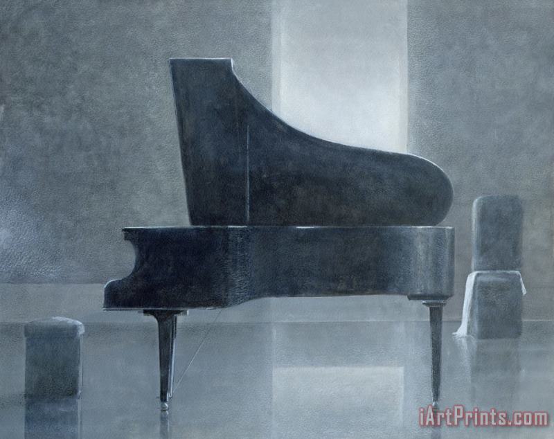 Black Piano 2004 painting - Lincoln Seligman Black Piano 2004 Art Print