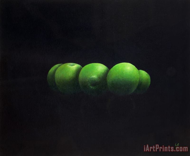 Lincoln Seligman Five Green Apples Art Painting