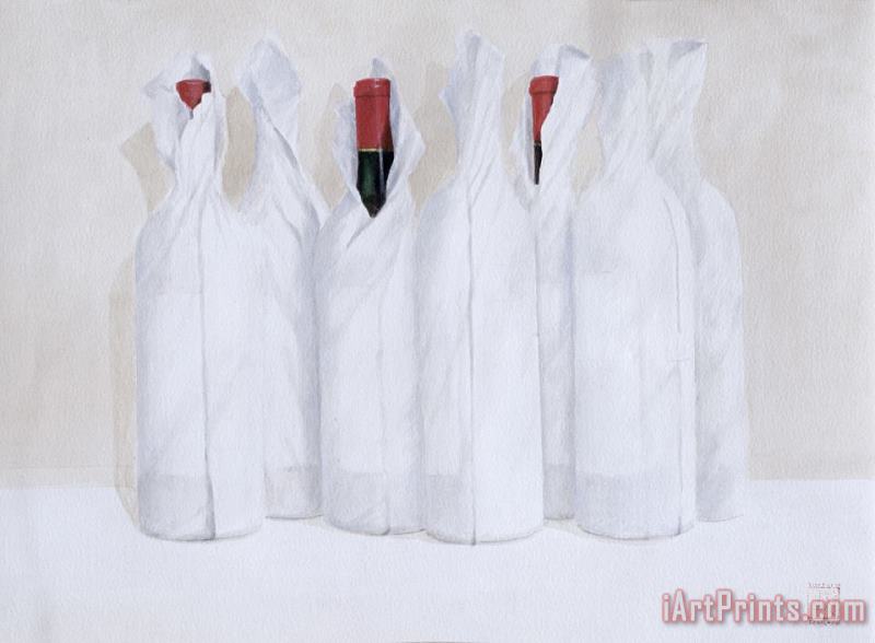 Wrapped Bottles 3 2003 painting - Lincoln Seligman Wrapped Bottles 3 2003 Art Print