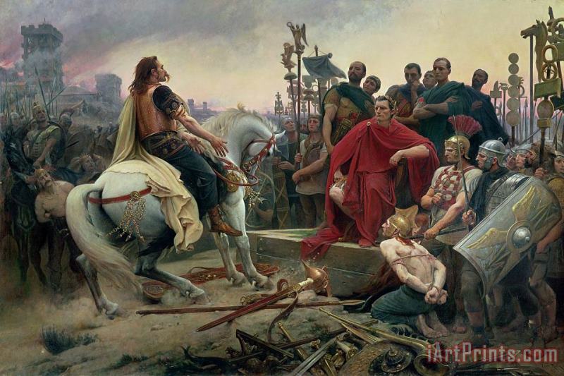 Lionel Noel Royer Vercingetorix throws down his arms at the feet of Julius Caesar Art Print