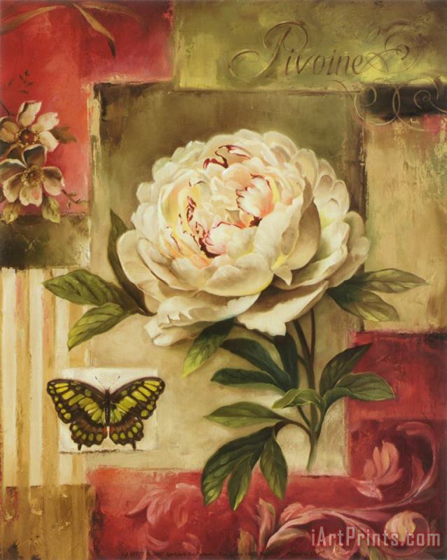 Lisa Audit Peony And Butterfly Art Print