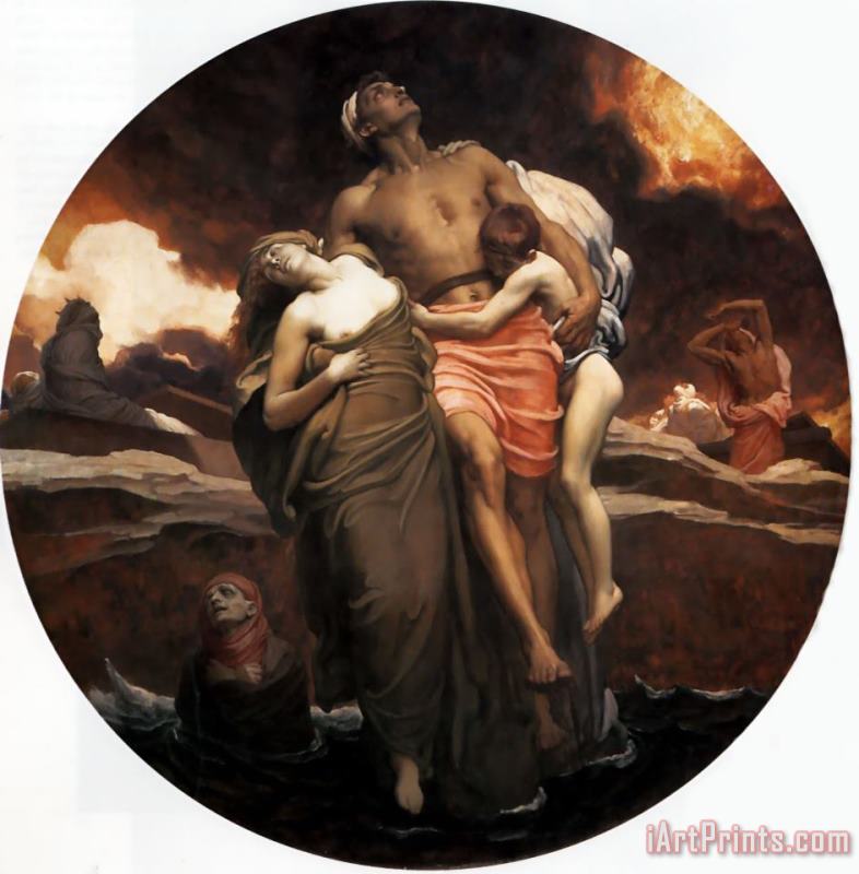 Lord Frederick Leighton 'and The Sea Gave Up The Dead Which Were in It' Art Print