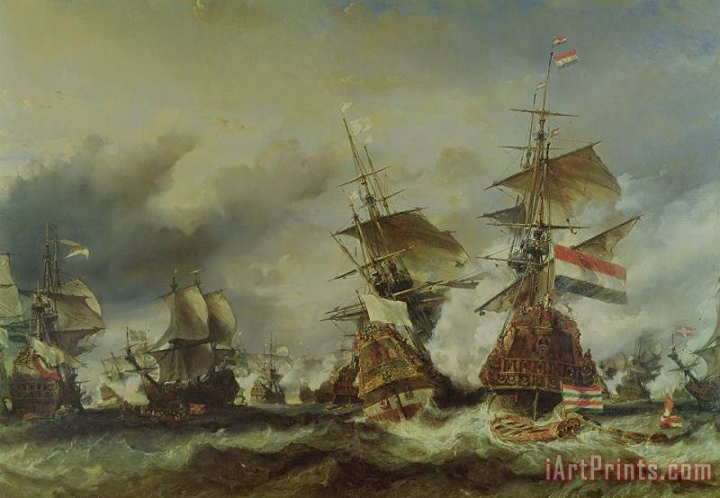 Louis Eugene Gabriel Isabey The Battle of Texel Art Print