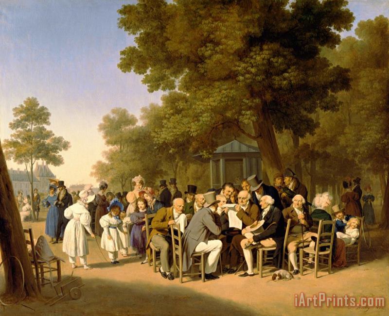 Louis Leopold Boilly Politicians in the Tuileries Gardens Art Print
