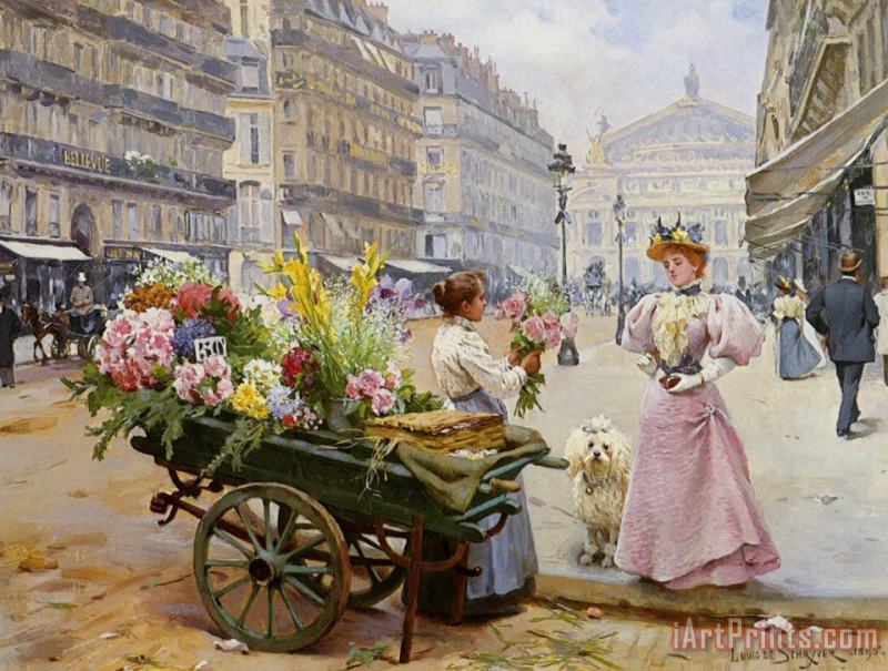 Louis Marie De Schryver Marie De La Marchande Des Fleures Art Print