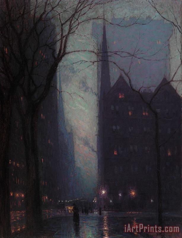 Fifth Avenue at Twilight painting - Lowell Birge Harrison Fifth Avenue at Twilight Art Print