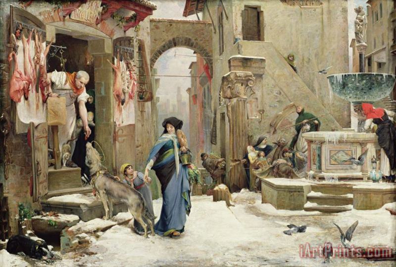 Luc Oliver Merson The Wolf of Gubbio Art Painting