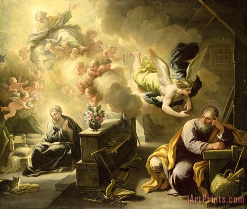 Luca Giordano The Dream of Saint Joseph Art Painting