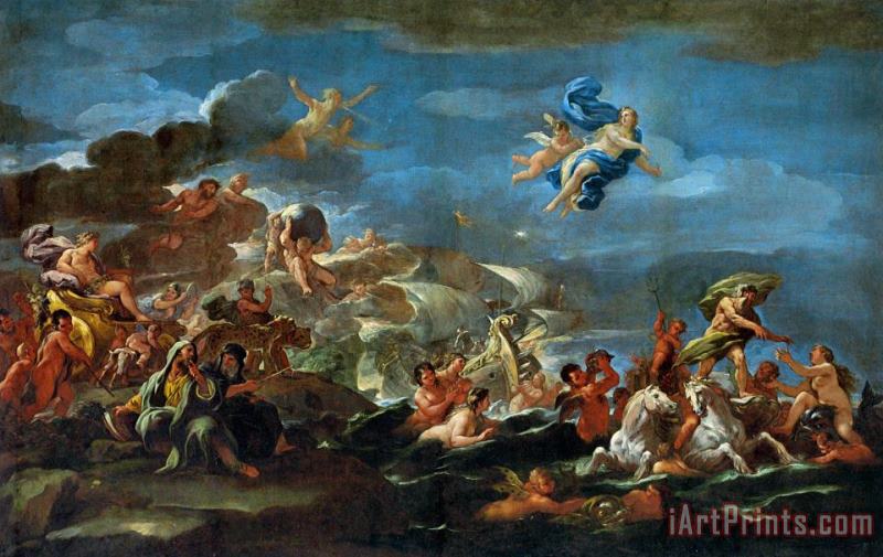 Luca Giordano The Triumph of Bacchus Neptune And Amphitrite Art Print