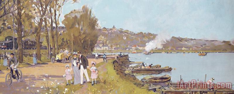 Luigi Loir The Attractions Of A Visit To The Parisian Suburb Of Athis-mons With The 'chemins Art Print