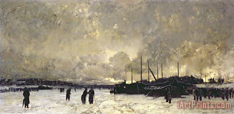 Luigi Loir The Seine in December Art Painting