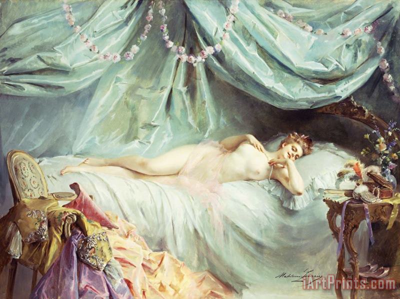 Reclining Nude In An Elegant Interior painting - Madeleine Lemaire Reclining Nude In An Elegant Interior Art Print