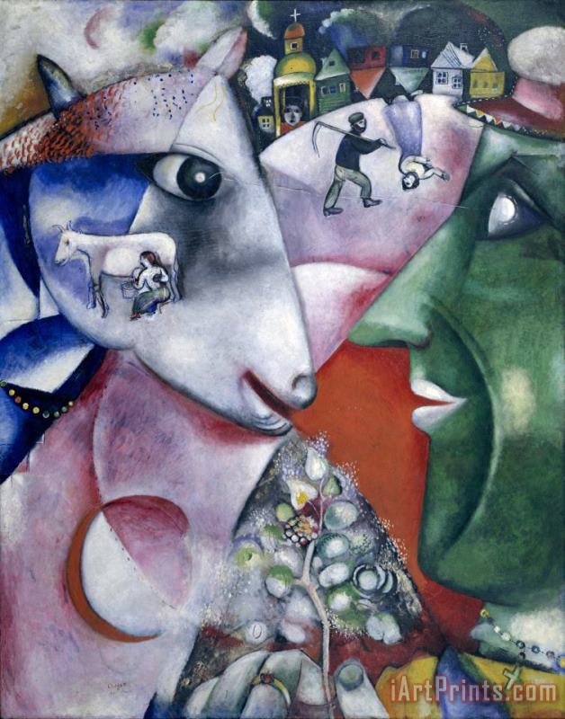 Marc Chagall I And The Village 1911 Art Print