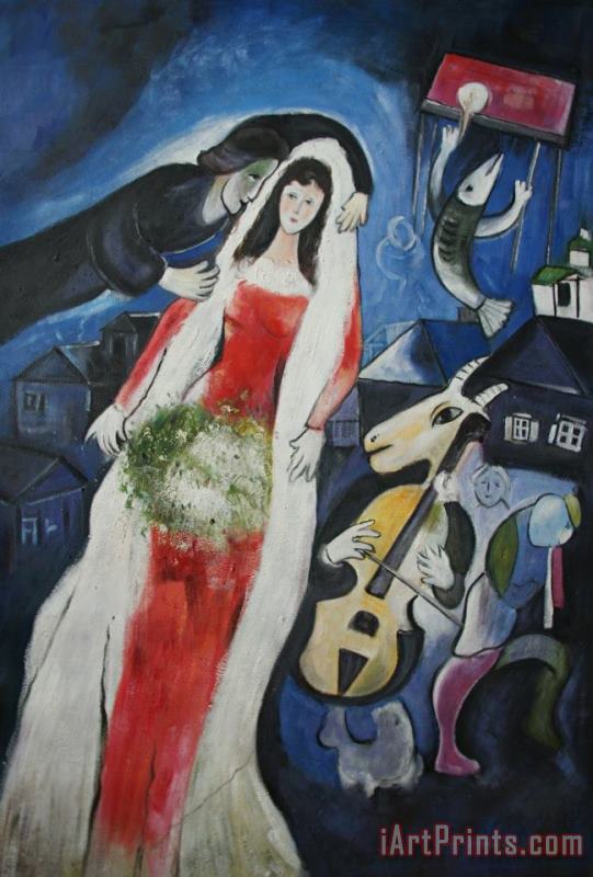 Marc Chagall La Mariee Art Painting