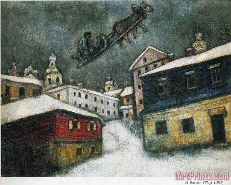 Marc Chagall Russian Village 1929 Art Print