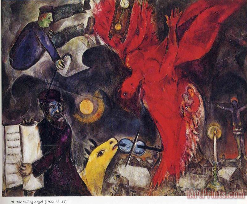 The Falling Angel 1947 painting - Marc Chagall The Falling Angel 1947 Art Print