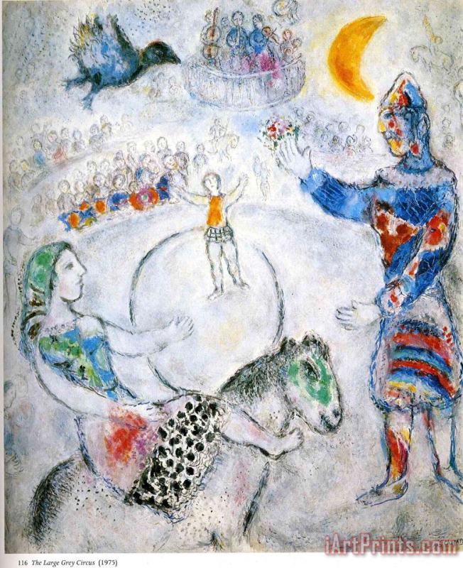 The Large Gray Circus 1975 painting - Marc Chagall The Large Gray Circus 1975 Art Print