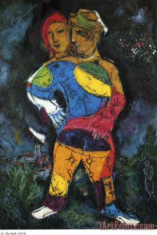The Walk 1973 painting - Marc Chagall The Walk 1973 Art Print