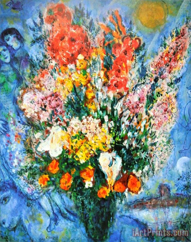 Marc Chagall Vase of Flowers Le Bouquet 1958 Art Painting