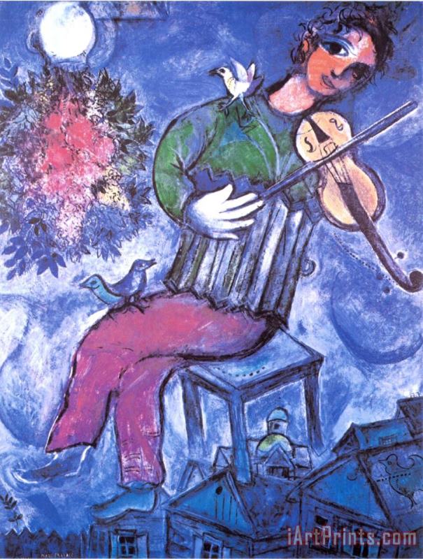 Marc Chagall Violoniste Bleu Art Print