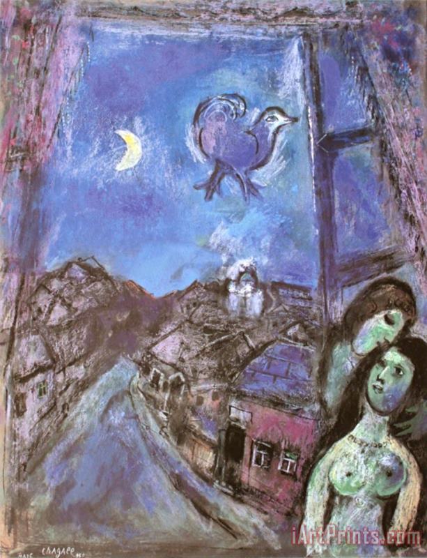 Marc Chagall Window in The Evening Art Painting