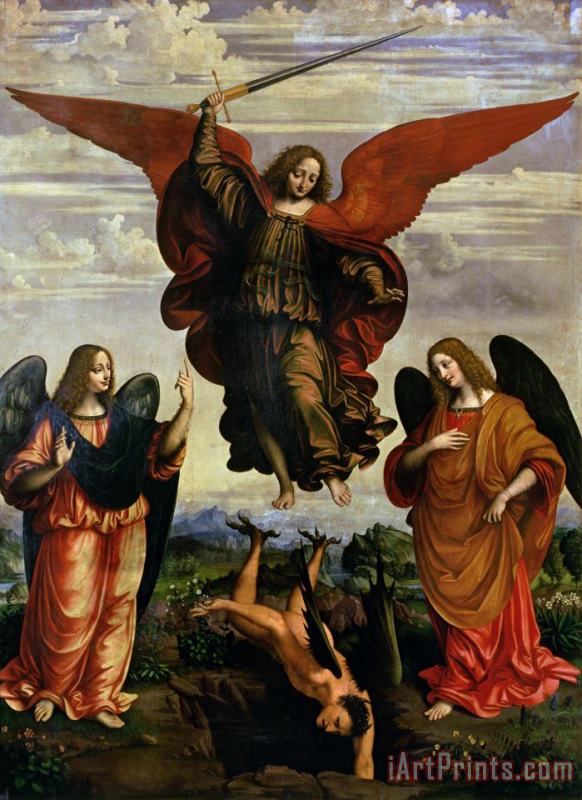 Marco DOggiono The Archangels triumphing over Lucifer Art Painting