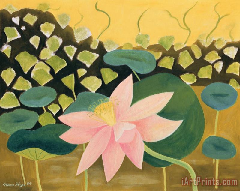Lotus Flower painting - Marie Hugo Lotus Flower Art Print