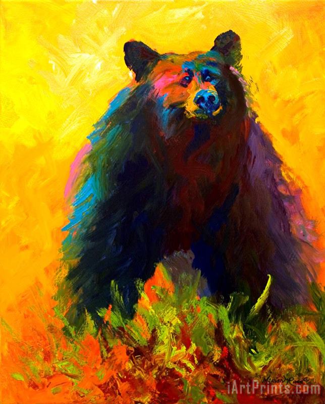 Marion Rose Alert - Black Bear Art Painting