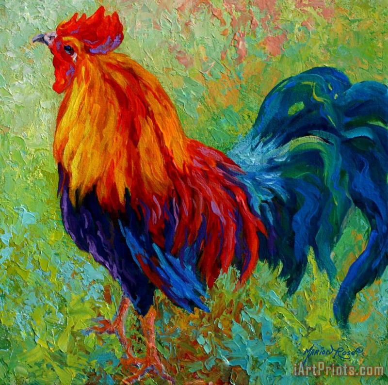 Marion Rose Band Of Gold - Rooster Art Painting