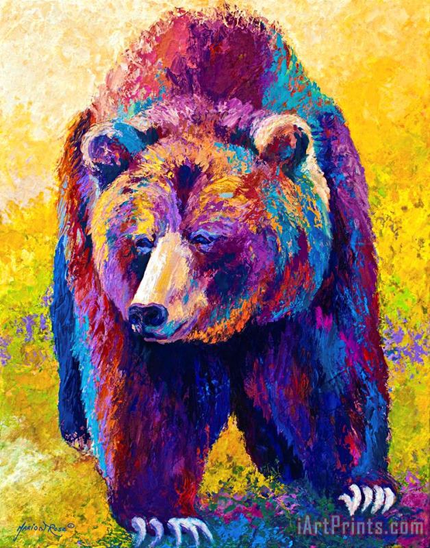 Marion Rose Close Encounter - Grizzly Bear Art Painting