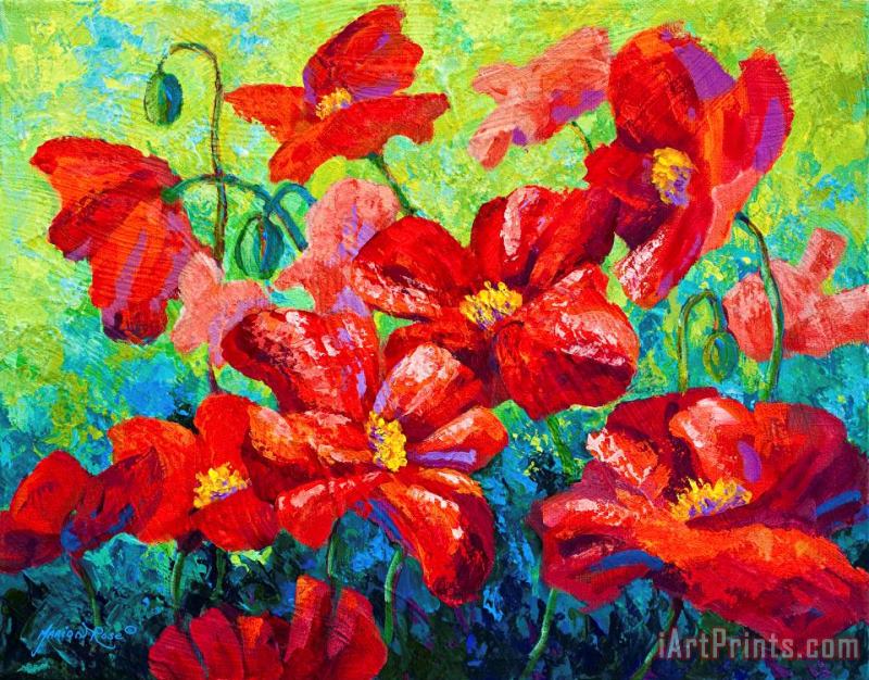 Marion Rose Field Of Red Poppies II Art Painting