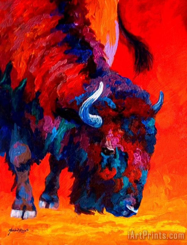 Marion Rose Grazing Bison Art Painting