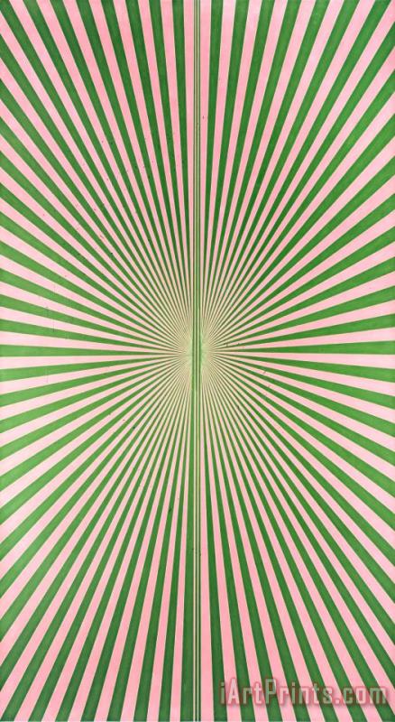 Mark Grotjahn Untitled (blush Pink And Kelly Green Butterfly 45.13) Art Painting