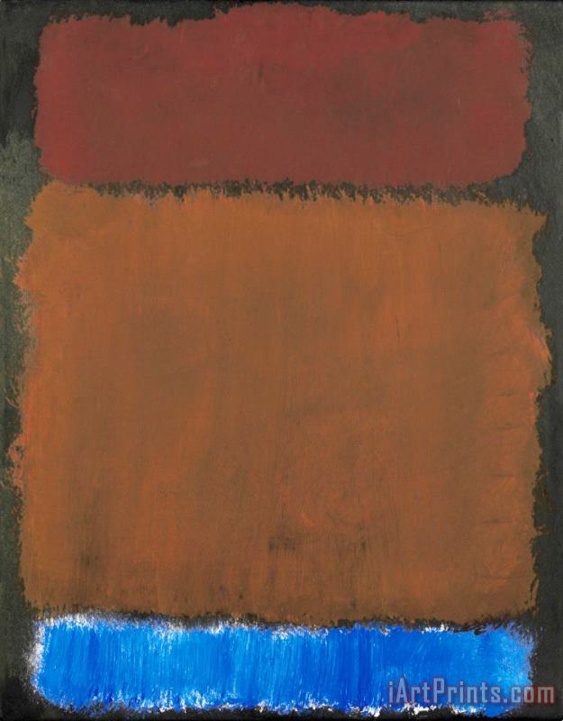Mark Rothko Wine, Rust, Blue on Black, 1968 Art Painting