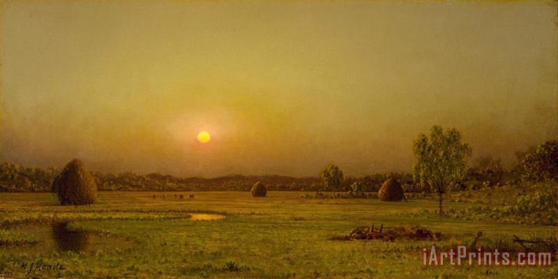 Martin Johnson Heade Marsh Sunset, Newburyport, Massachusetts Art Painting