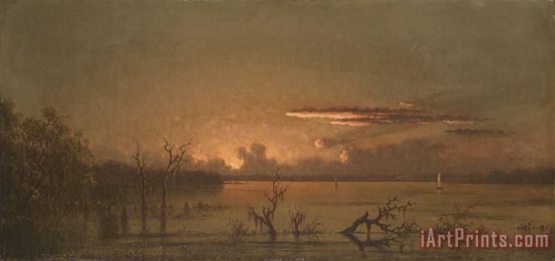 Twilight on The St. John's River painting - Martin Johnson Heade Twilight on The St. John's River Art Print