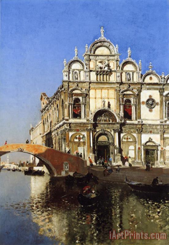 Martin Rico y Ortega Culoa Grandi Di San Marco And Camp San Giovanni E Paolo Venice Art Painting