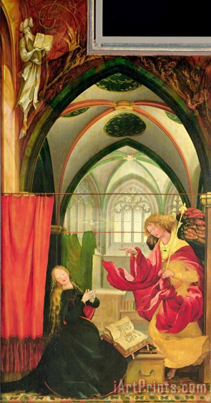 Matthias Grunewald The Annunciation From The Isenheim Altarpiece, Left Hand Wing Art Print