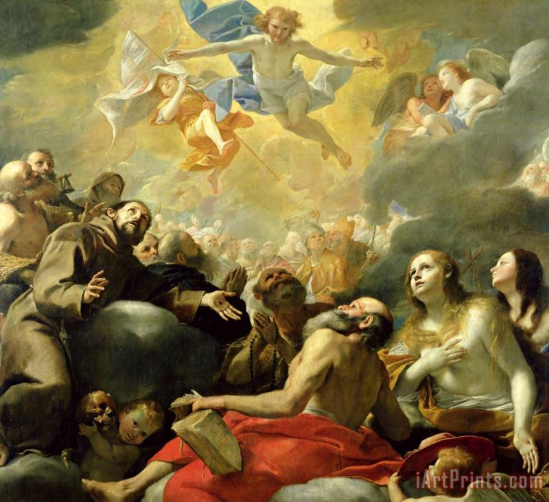 Mattia Preti Christ in Glory with the Saints Art Painting